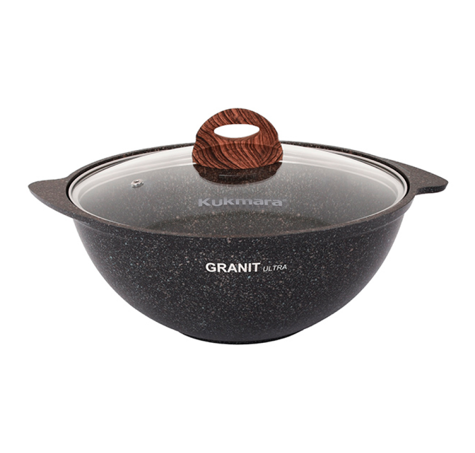 

Казан Kukmara Granit ultra с антипригарным покрытием алюминиевый 3,5 л, Черный