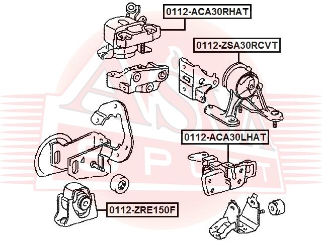

Asva Подушка Двигателя ASVA 0112ZSA30RCVT