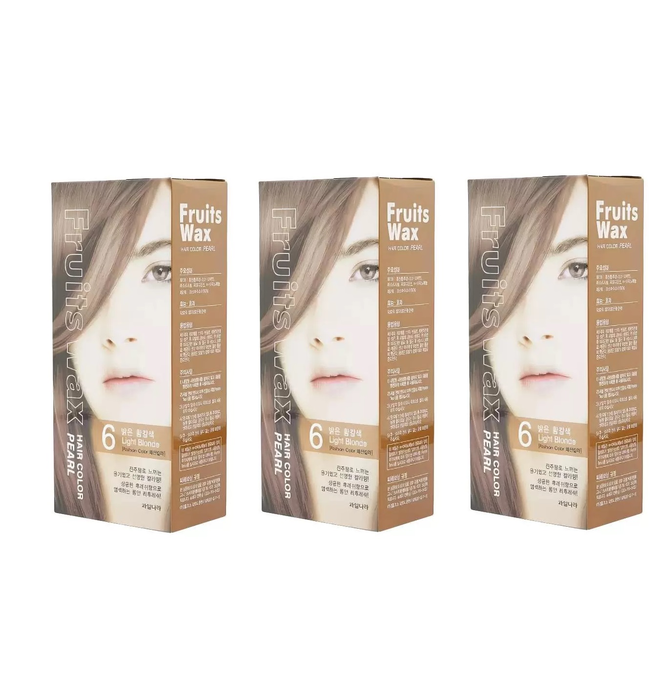 Краска для волос WELCOS Fruits Wax Pearl Hair Color тон 06 60 мл 3 шт