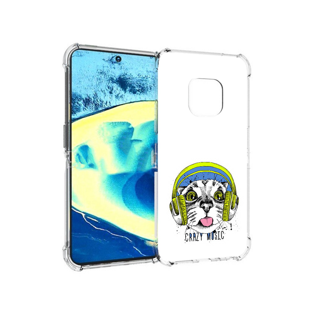 

Чехол MyPads Tocco для Nokia XR20 кошка в наушниках рисунок (PT161671.111.403), Прозрачный, Tocco