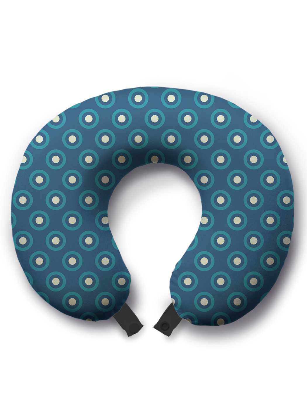 фото Дорожная подушка joyarty двухслойные круги синяя