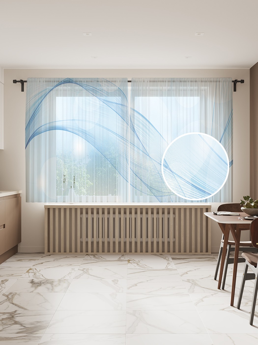 

Фототюль JoyArty "Нежный шлейф боке" 145x180см (2 полотна со шторной лентой + 50 крючков), Нежный шлейф боке