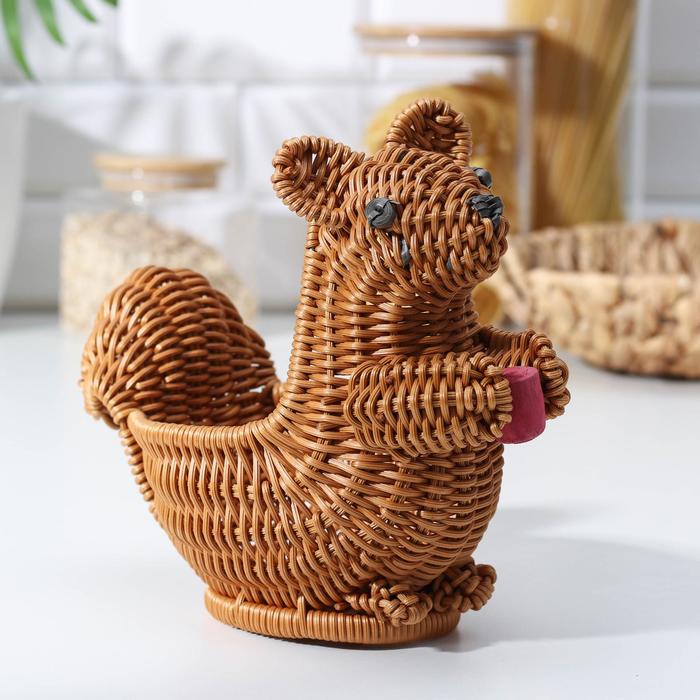 

Корзинка для фруктов и хлеба Доляна Белочка, 21х11,5х16 см, цвет коричневый