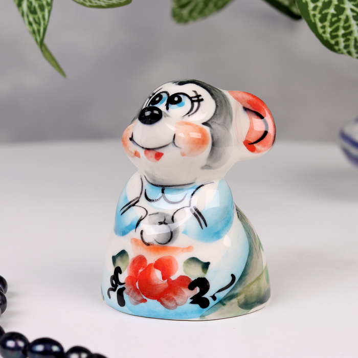 

Сувенир Мышь Бабушка, гжель, цветная, 10688218