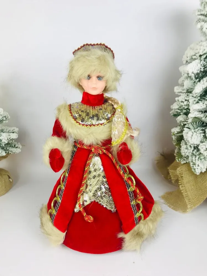 

Фигурка новогодняя Merry Christmas Снегурочка в красной шубе 15343 35 см, Коричневый, Снегурочка в красной шубе