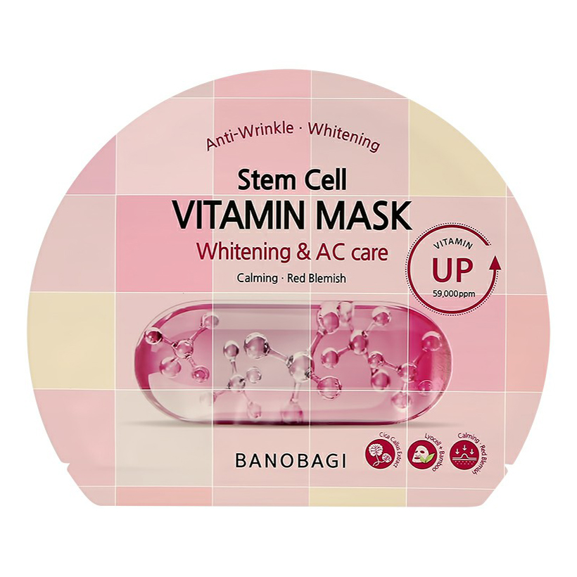 Маска тканевая для лица Banobagi Vitamin Mask Whitening & AC care 30 г восстанавливающая маска для лица prettyskin double whitening ph 5 5 с ниацинамидом 25мл