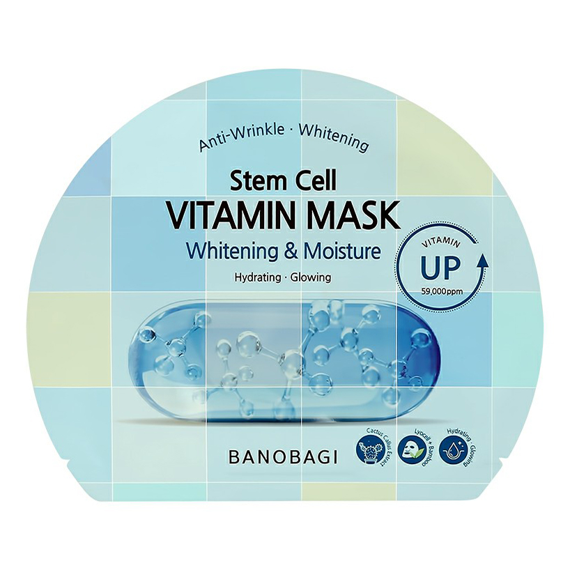 Маска тканевая для лица Banobagi Vitamin Mask Whitening & Moisture 30 г осветляющая маска придающая сияние коже minus 417 whitening beauty mask 50 мл