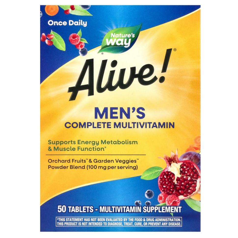 

Мультивитаминный комплекс Nature's Way, Alive, для мужчин, 50 таблеток