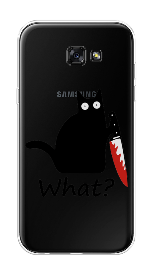 

Чехол на Samsung Galaxy A7 2017 "Котик с ножом", Черный;красный, 20950-6