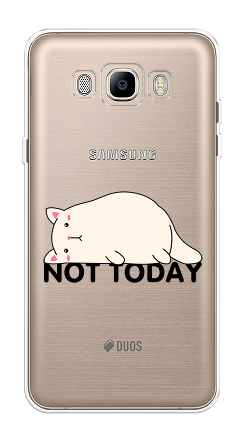 

Чехол на Samsung Galaxy J7 2016 "Cat not today", Белый;розовый;черный, 23050-1