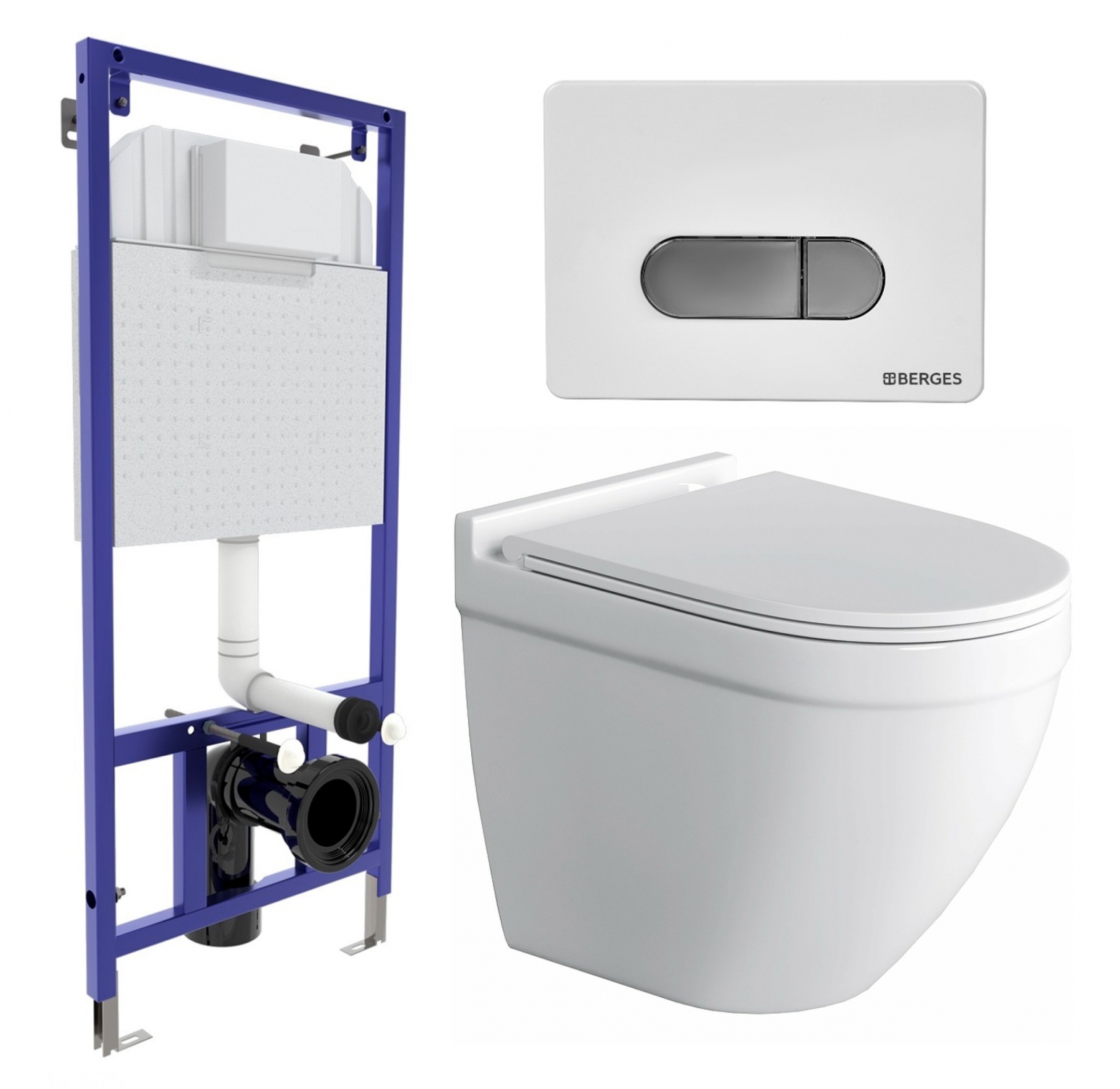 

Комплект инсталляция Berges Wasserhaus + унитаз Owl 1975 Cirkel-H + кнопка хром