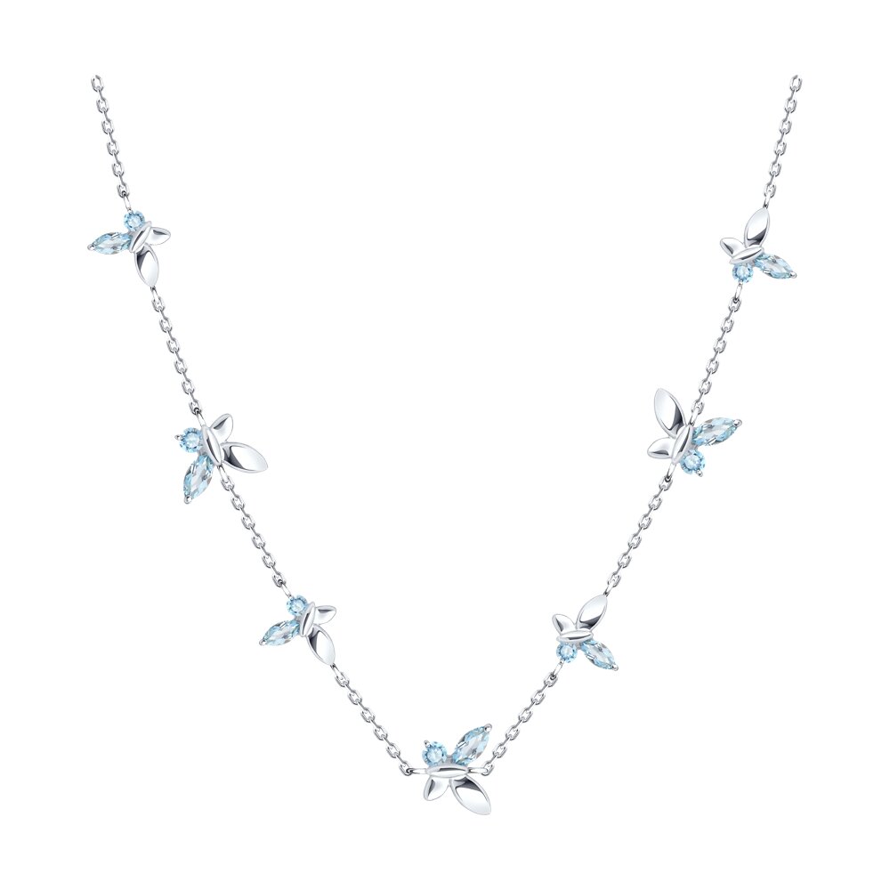 

Колье из серебра 40-45 см SOKOLOV 92070081, топаз, 92070081