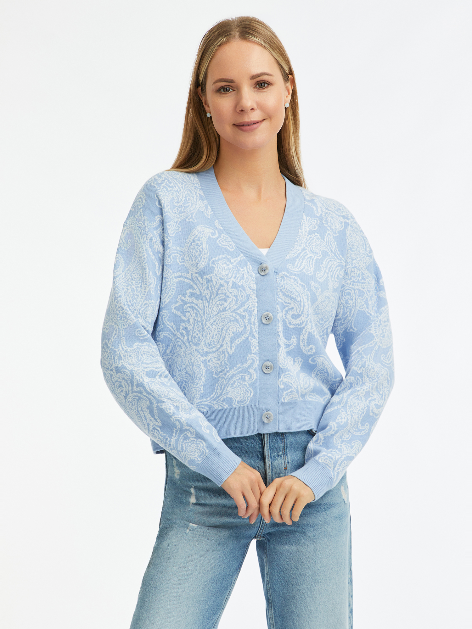 

Кардиган женский oodji 63212615 синий XL, 63212615