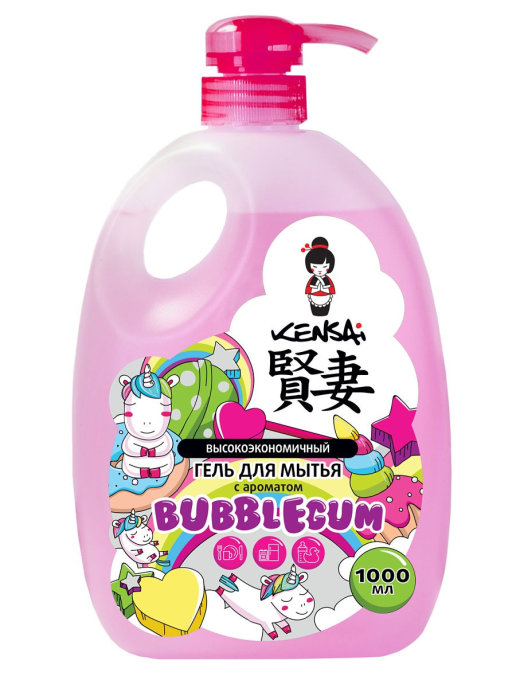 

KENSAI конц. гель для мытья посуды и детских принадлежн. с аром. BubbleGum 1000мл