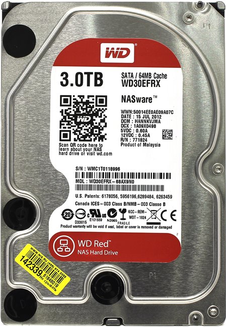 фото Внутренний жесткий диск western digital red 3tb (wd30efrx)