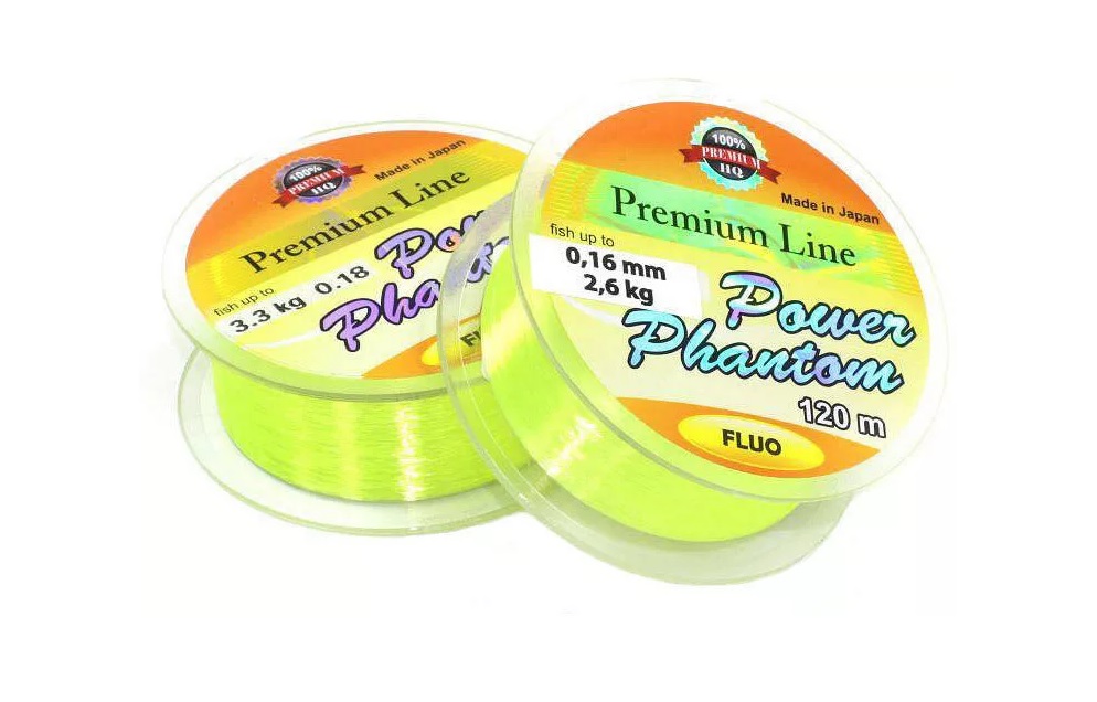 Леска Power Phantom Premium Line FLUO YELLOW 120m 0,45mm