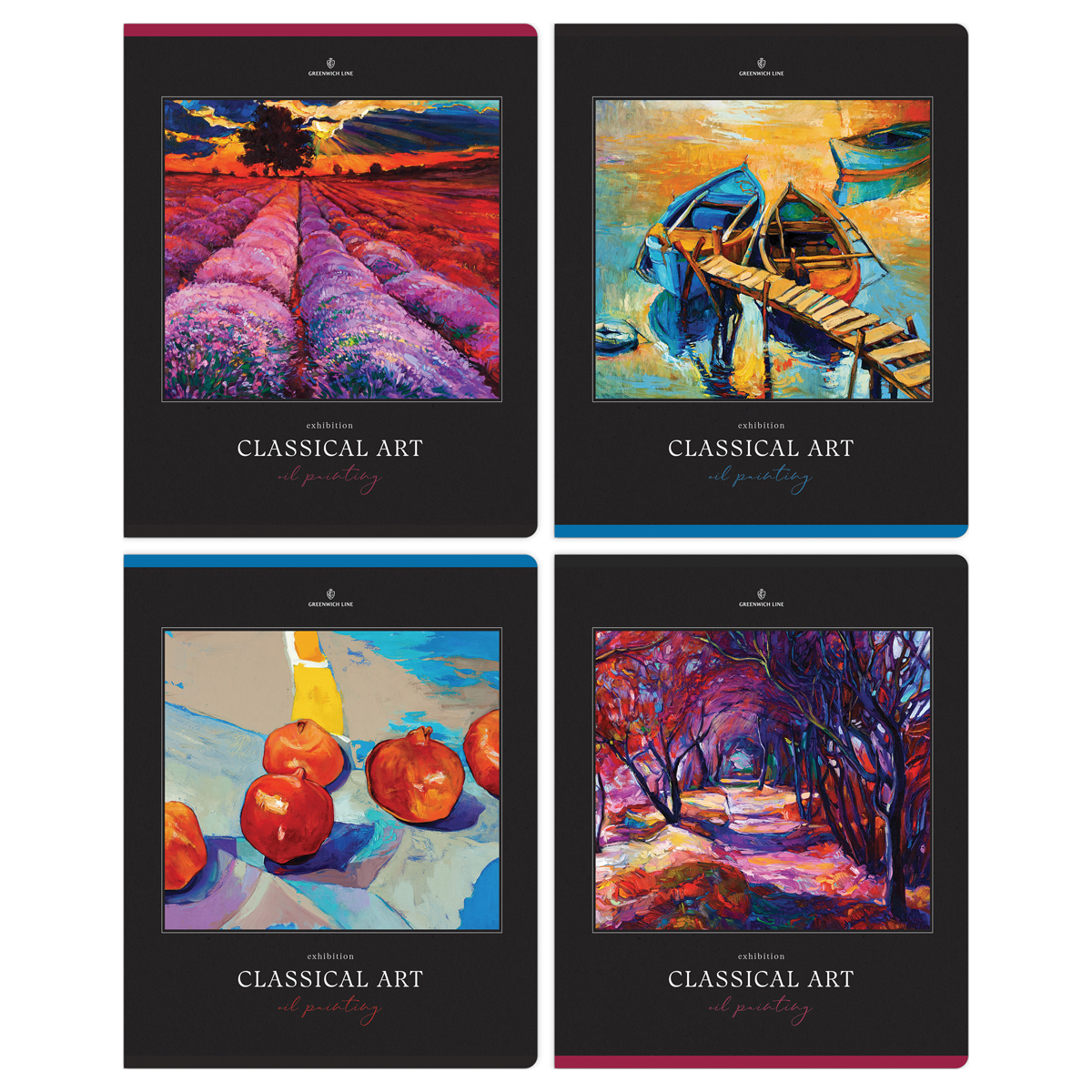 

Тетрадь 48л., А5, клетка Greenwich Line Classical art, глянцевая ламинация, sandy-touch