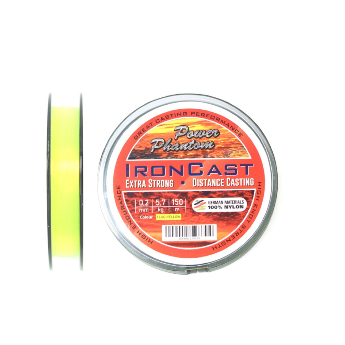 

Леска Power Phantom IronCast FLUO 0,16mm, 3,5kg 150m, Желтый, PPICF150016