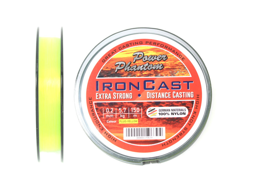 

Леска Power Phantom IronCast FLUO 0,18mm, 4,7kg 150m, Желтый, PPICF150018