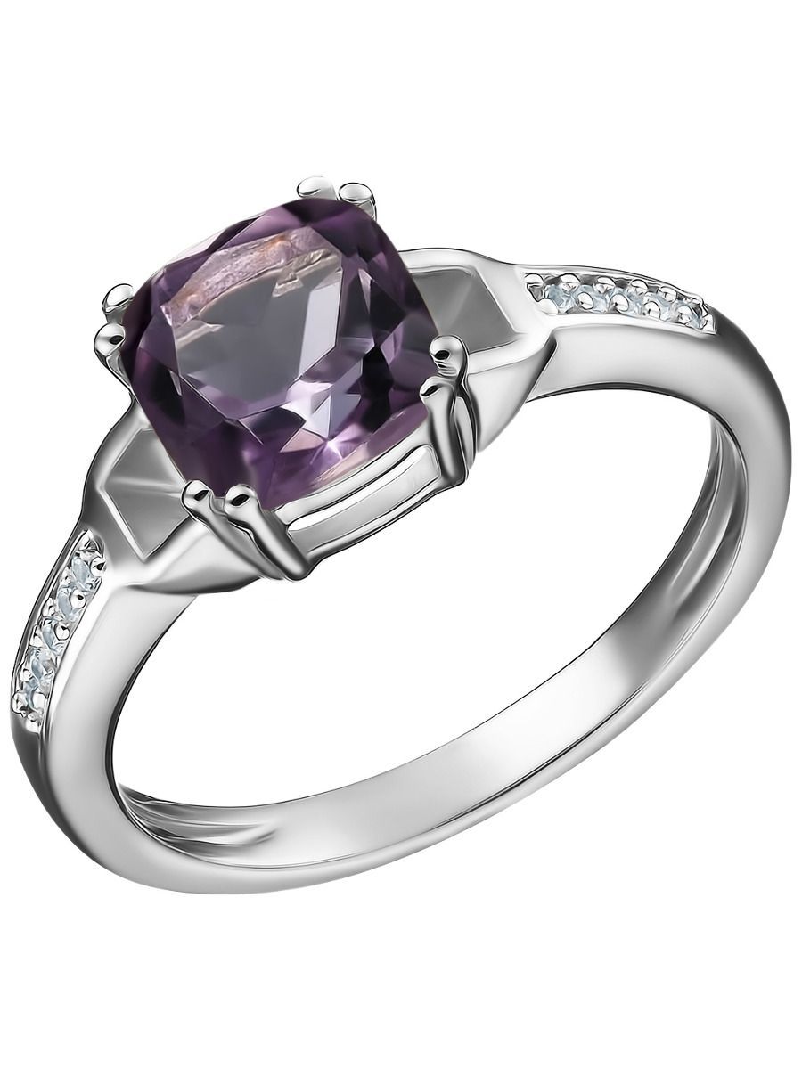 

Кольцо из серебра р. , Ювелирочка 1064832, аметист/циркон, 1064832