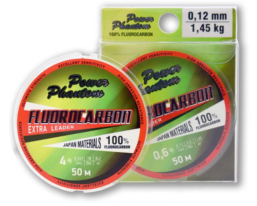 

Леска Power Phantom Fluorocarbon Extra Leader, 0,8 0,14мм, 1,73 кг,прозрачный, 50м, PPFEL50014