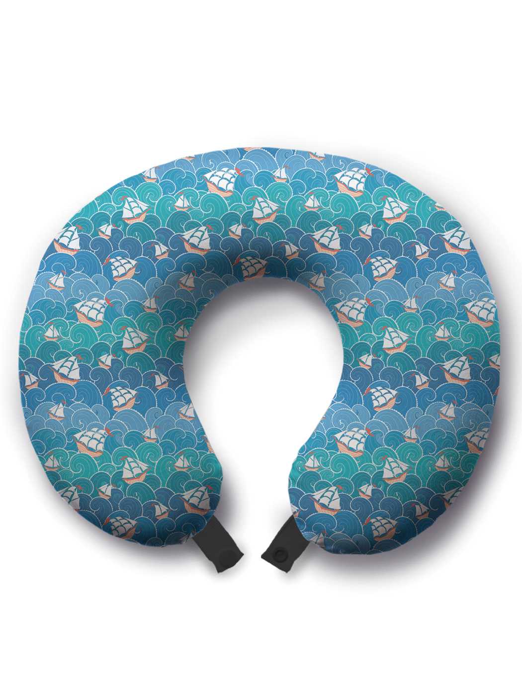 фото Дорожная подушка joyarty оживленное плавание голубая