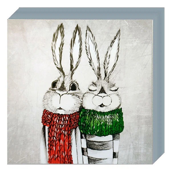 фото Салфетки бумажные сервировочные bouguet de luxe кролики 24х24 см 25 шт. bouquet