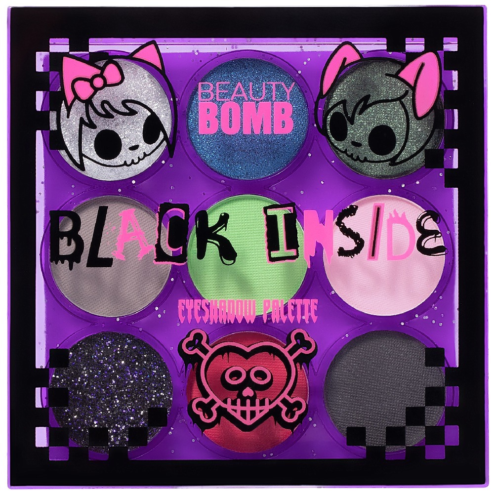 Палетка теней Beauty Bomb Black Inside палетка i heart revolution mini chocolate eyeshadow palette black pearl