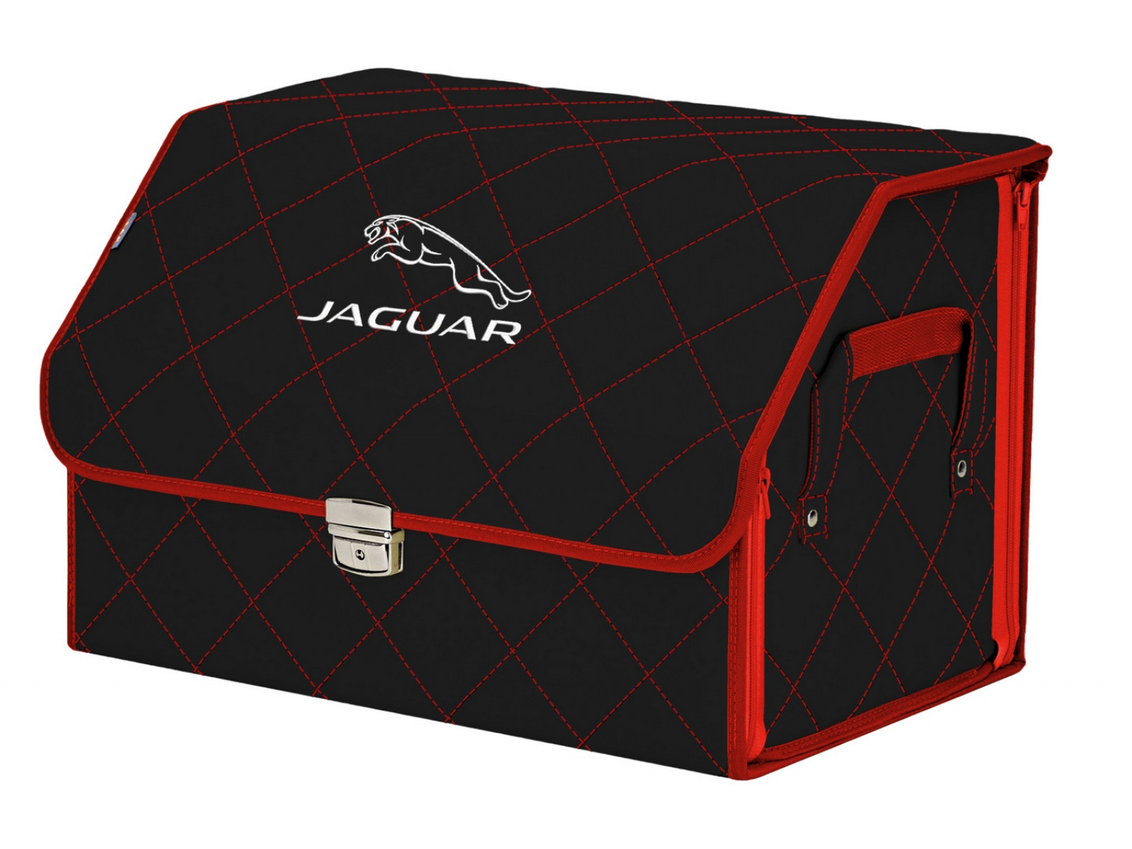 

Органайзер-саквояж в багажник "Союз Премиум" (размер L). Цвет: черный с красной прострочко