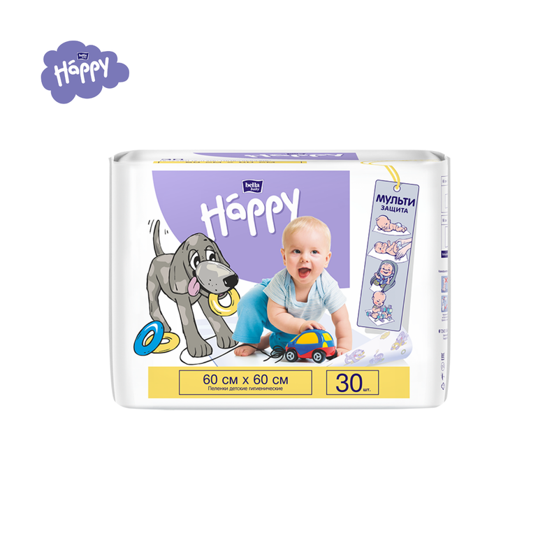 Пеленки детские Bella Baby Happy 60 х 60 см 30 шт 805₽