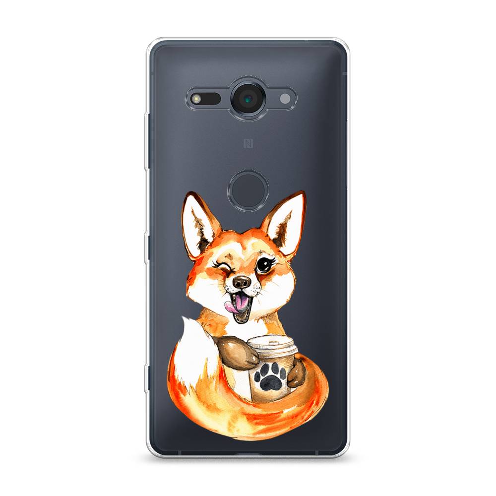 

Чехол для Sony Xperia XZ2 Compact "Подмигивающая лиса с кофе", Оранжевый;белый;коричневый, 52950-4