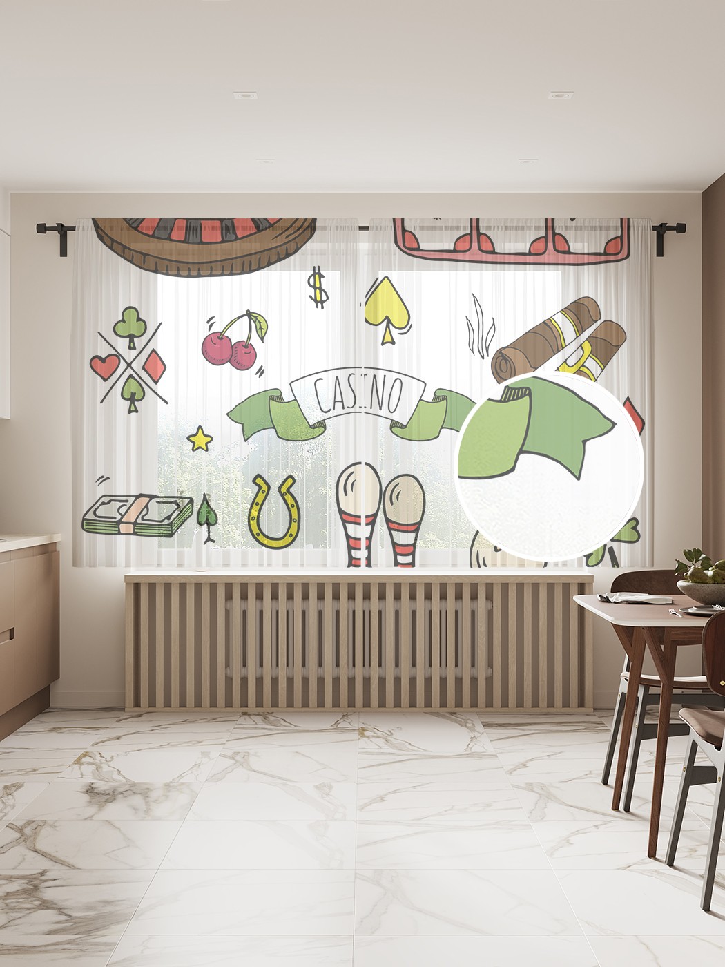 

Фототюль JoyArty "Игромания", 145x180 см (2 полотна со шторной лентой + 50 крючков), Игромания