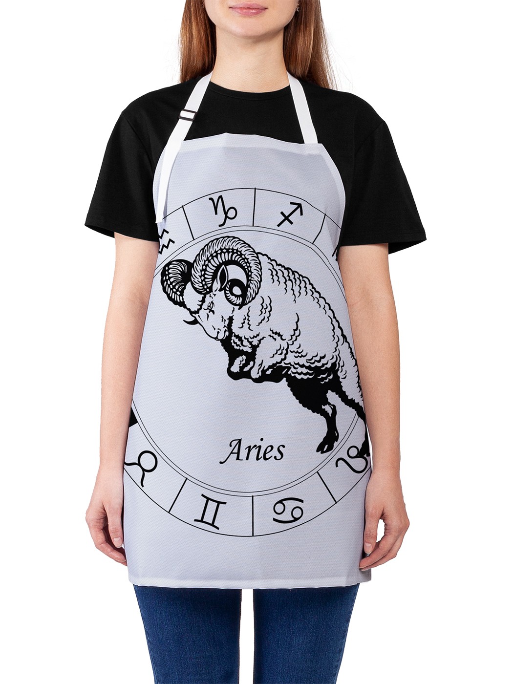 

Фартук женский JoyArty для готовки "Рисунок со знаком Овна", универсальный размер