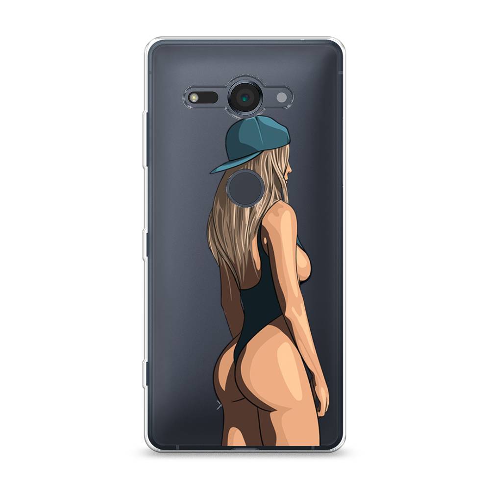 

Чехол для Sony Xperia XZ2 Compact "Девушка в черном купальнике", Зеленый;бежевый;черный, 52950-6