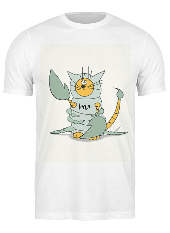 

Футболка мужская Printio Кот скорпион белая 2XL, Белый, Кот скорпион