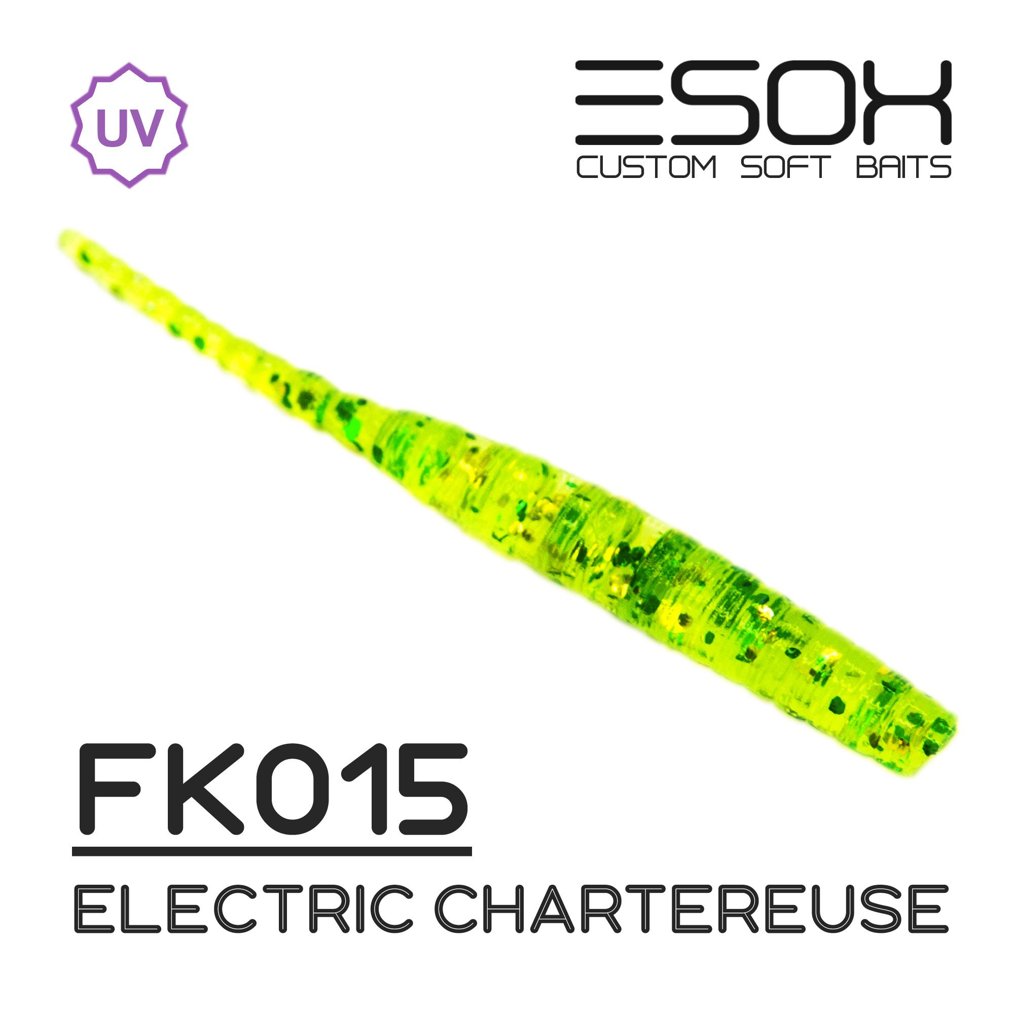 Силиконовая приманка Esox Ivastick 40 мм цвет FK015 Electric Chartreuse 12 шт