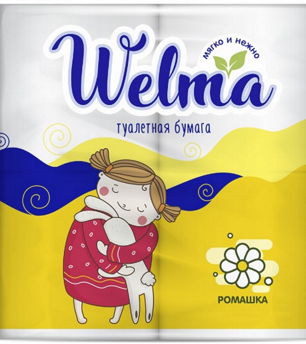 

Туалетная бумага Welma с ароматом ромашки двухслойная 4 шт.