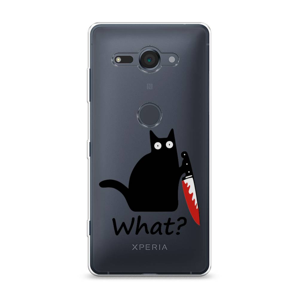 

Чехол на Sony Xperia XZ2 Compact "Котик с ножом", Черный;красный, 52950-6