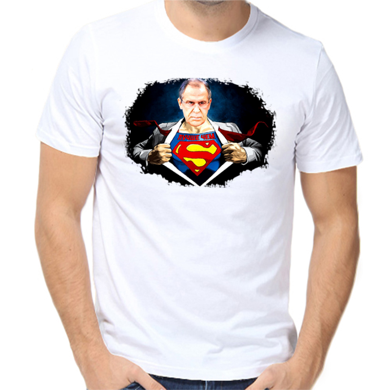

Футболка мужская белая 44 р-р Лавров лучше чем супермен, Белый, fm_lavrov_supermen