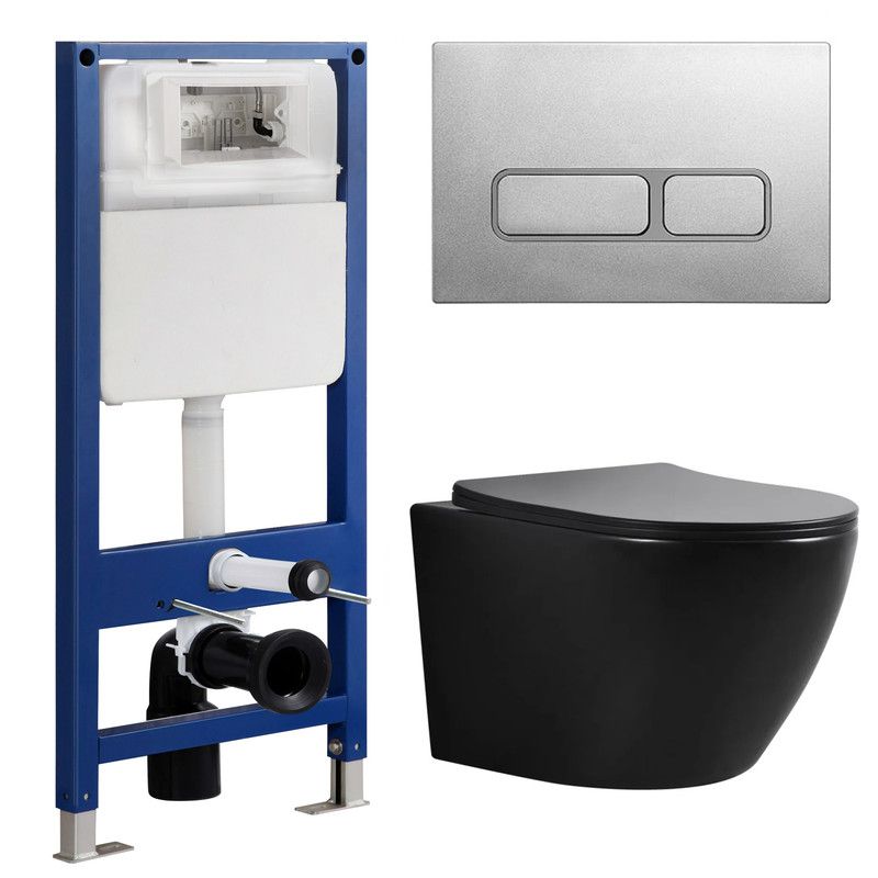 Комплект SinteSi 4 в 1: инсталляция Sintesi, унитаз EVI черный, сиденье,кнопка FB-BSC-503 подставка для телефона с регулируемым углом наклона металл серый