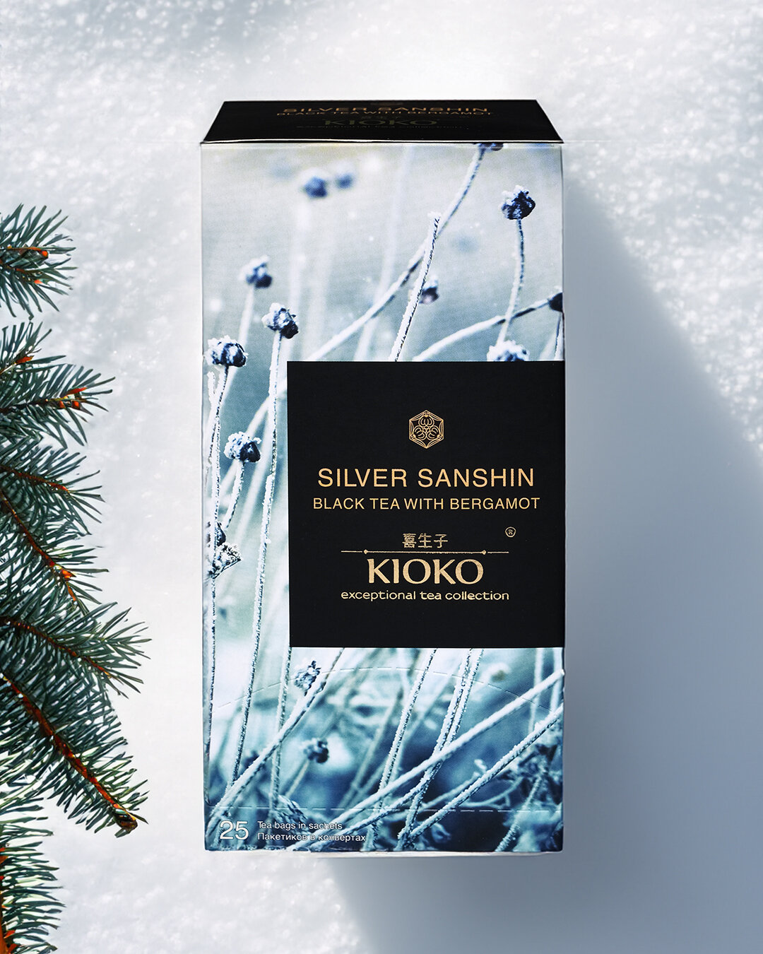 

Чай чёрный KIOKO Silver Sanshin с ароматом бергамота, 25 пакетиков