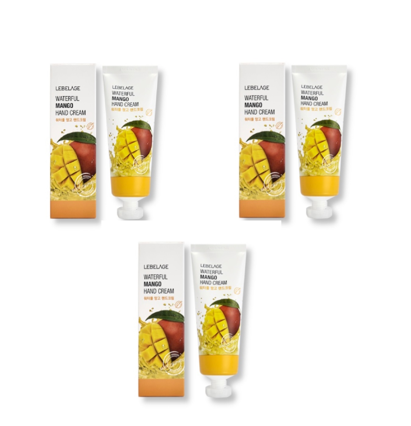 Крем для рук LEBELAGE Waterful Mango Hand Cream с экстрактом манго 40 мл, 3 шт