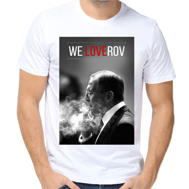 

Футболка мужская белая 42 р-р Лавров we loverov, Белый, fm_lavrov_weloverov