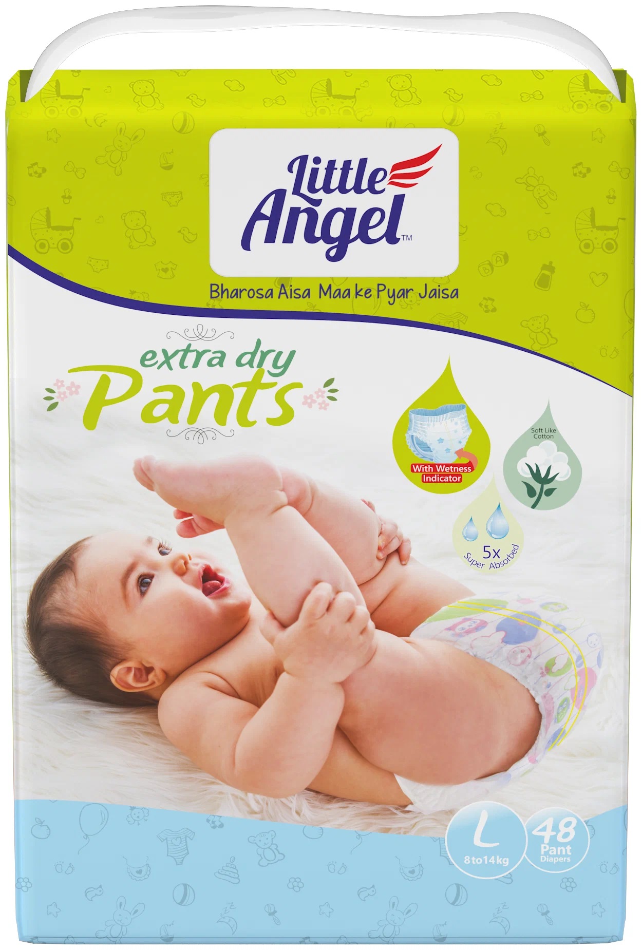 Подгузники-трусики детские Little Angel Extra Dry 48 шт, 4/L (9-15 кг) подгузники little angels 12 20кг xl 44шт