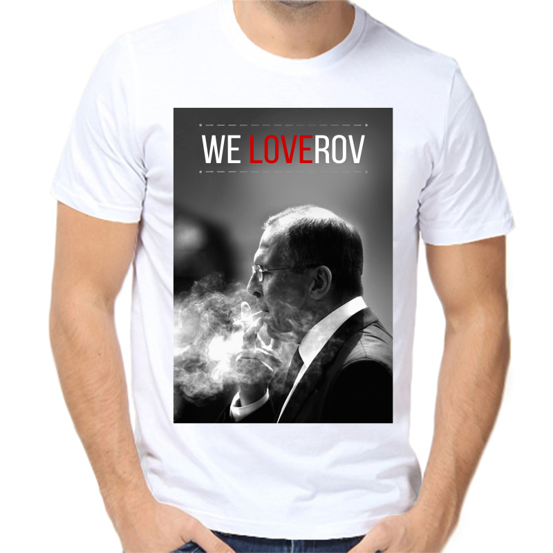 

Футболка мужская белая 62 р-р Лавров we loverov, Белый, fm_lavrov_weloverov