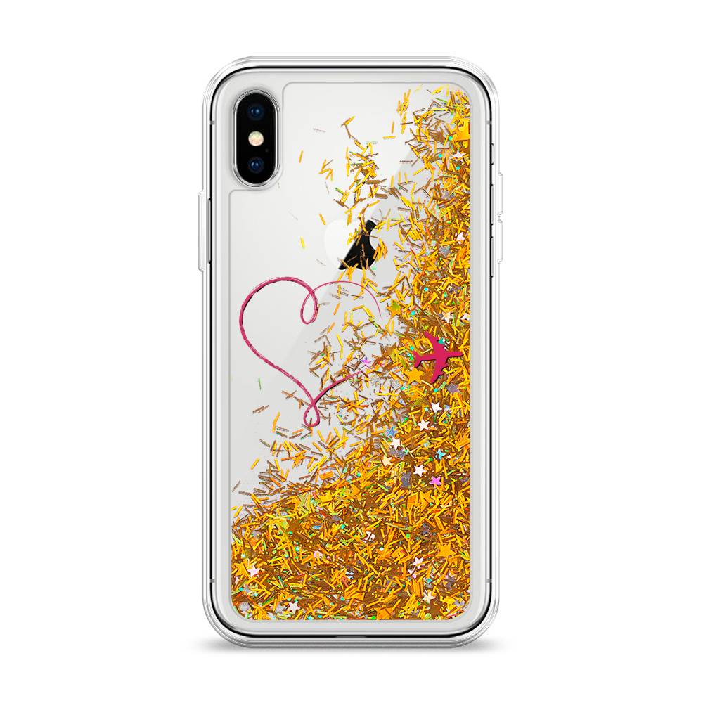

Чехол Awog на Apple iPhone XS (10S) / Айфон XS (10S) "Сердце и самолет", 11890-1
