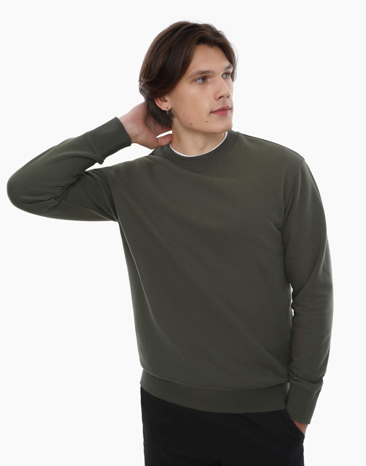 

Свитшот мужской Gloria Jeans BAC012186 зеленый XS (40-42), BAC012186