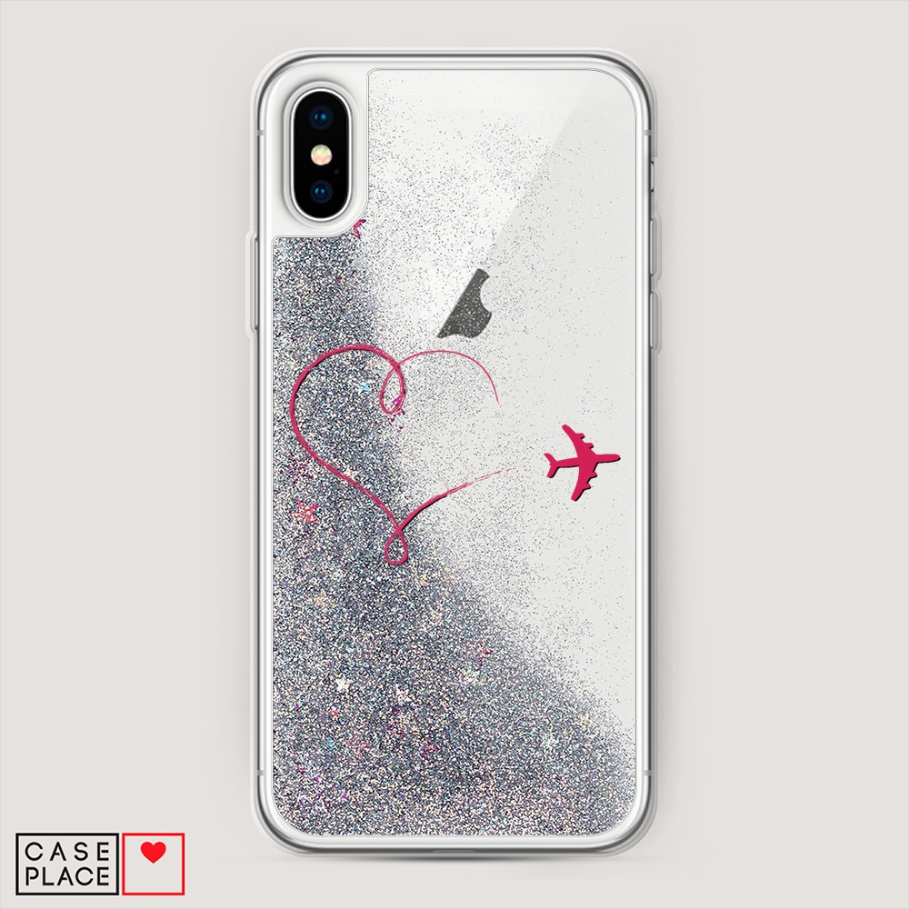 

Чехол Awog на Apple iPhone XS Max (10S Max) / Айфон XS Max (10S Max) "Сердце и самолет", Разноцветный, 11991-1