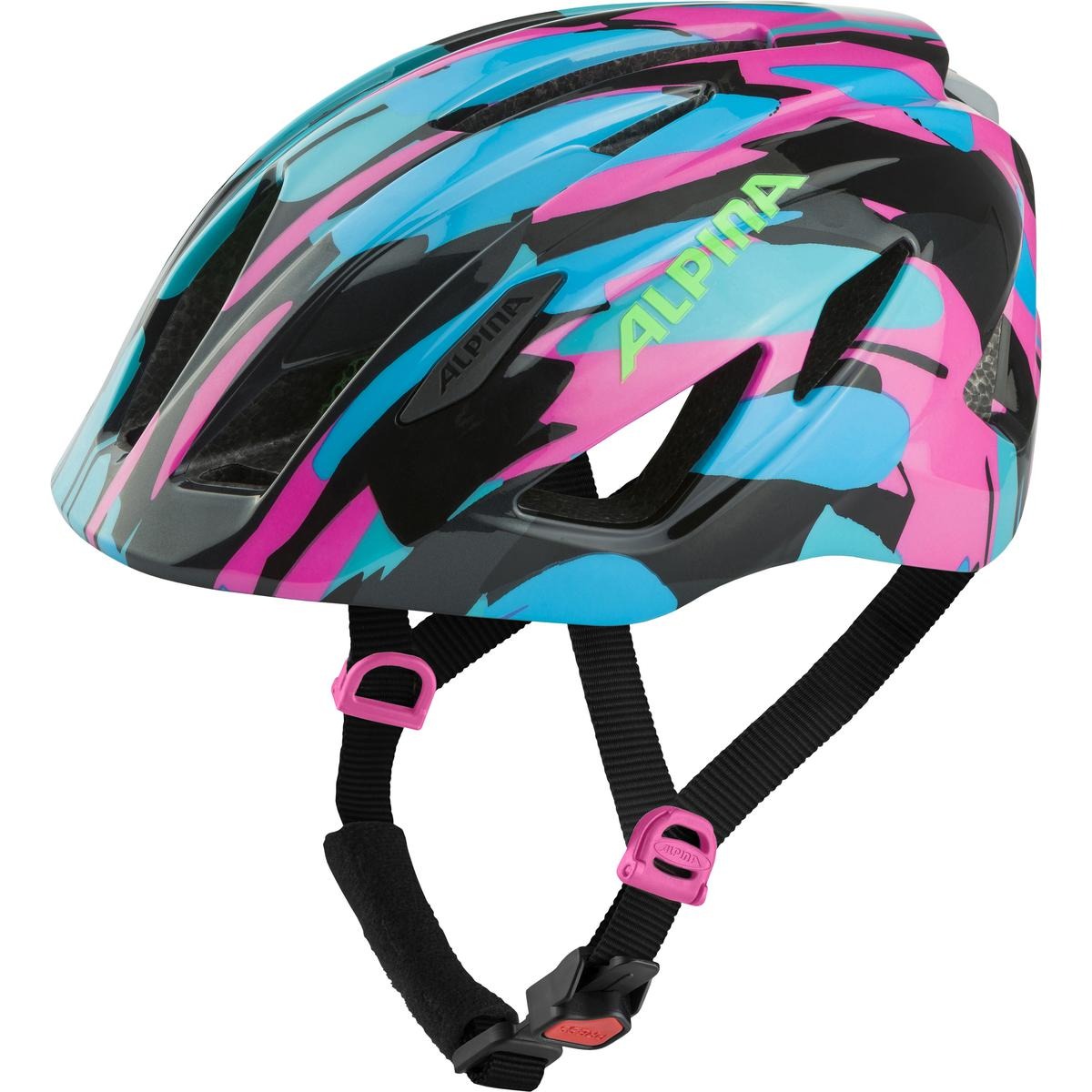 Велошлем Alpina Pico Flash Neon/Blue Pink Gloss, цвет Синий-Розовый, ростовка 50-55см