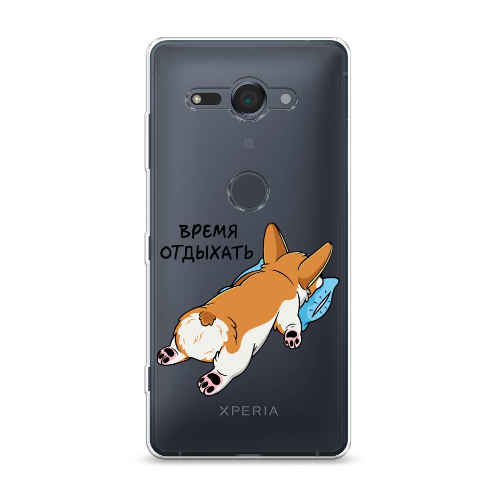 

Чехол для Sony Xperia XZ2 Compact "Корги отдыхает", Черный;коричневый;голубой, 52950-1